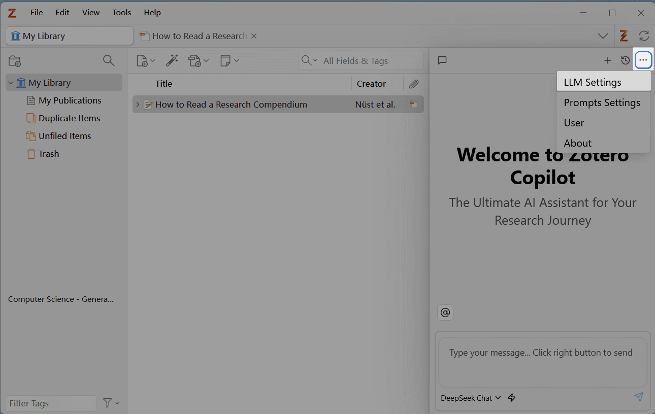 ZoteroCopilot settings